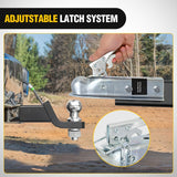 Nilight Straight Trailer Coupler with Security Latch&Chain for 2-Inch Hitch Ball, 2-1/2 Inch Channel,3500 LBS,Heavy Duty Trailler Tongue Coupler for Station Wagon, Truck, Bolted & Welded Installation, view 3