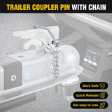 Nilight Straight Trailer Coupler with Security Latch&Chain for 2-Inch Hitch Ball, 2-1/2 Inch Channel,3500 LBS,Heavy Duty Trailler Tongue Coupler for Station Wagon, Truck, Bolted & Welded Installation, view 4