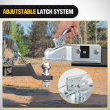 Nilight Straight Trailer Coupler with Security Latch&Chain for 2-Inch Hitch Ball, 3-Inch Channel,3500 LBS,Heavy Duty Trailler Tongue Coupler for Station Wagon, Truck, Bolted & Welded Installation, view 3