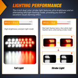 Nilight Strobe Light 2PCS 6Inch Oval 24 LED Red White Recessed Rubber Grommet Marker Clearance Road Flare Emergency Warning Lights IP67 Waterproof for Trailer Truck Pickup Camper RV Boat, view 3