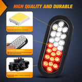 Nilight Strobe Light 2PCS 6Inch Oval 24 LED Red White Recessed Rubber Grommet Marker Clearance Road Flare Emergency Warning Lights IP67 Waterproof for Trailer Truck Pickup Camper RV Boat, view 4