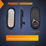 Nilight Strobe Lights 2PCS 6Inch Oval 24LED Amber Green Warning | Recessed Rubber Grommet IP67 Waterproof Marker Clearance Road Flare Emergency Lights for Trailer Truck Pickup Camper RV Boat, view 2