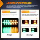 Nilight Strobe Lights 2PCS 6Inch Oval 24LED Amber Green Warning | Recessed Rubber Grommet IP67 Waterproof Marker Clearance Road Flare Emergency Lights for Trailer Truck Pickup Camper RV Boat, view 3
