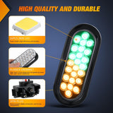 Nilight Strobe Lights 2PCS 6Inch Oval 24LED Amber Green Warning | Recessed Rubber Grommet IP67 Waterproof Marker Clearance Road Flare Emergency Lights for Trailer Truck Pickup Camper RV Boat, view 4