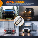 Nilight Strobe Lights 2PCS 6Inch Oval 24LED Amber Green Warning | Recessed Rubber Grommet IP67 Waterproof Marker Clearance Road Flare Emergency Lights for Trailer Truck Pickup Camper RV Boat, view 5