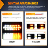 Nilight Strobe Lights 2PCS 6Inch Oval 24LED Amber White Warning | Recessed Rubber Grommet IP67 Waterproof Marker Clearance Road Flare Emergency Lights for Trailer Truck Pickup Camper RV Boat, view 3