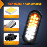 Nilight Strobe Lights 2PCS 6Inch Oval 24LED Amber White Warning | Recessed Rubber Grommet IP67 Waterproof Marker Clearance Road Flare Emergency Lights for Trailer Truck Pickup Camper RV Boat, view 4