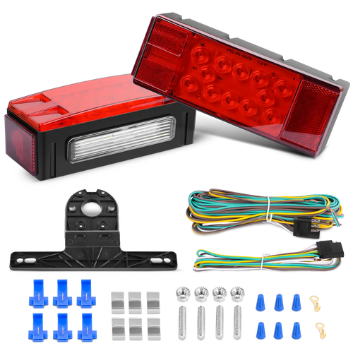 Nilight Submersible Low Profile Rectangular LED Trailer Light Kit (Pair)
