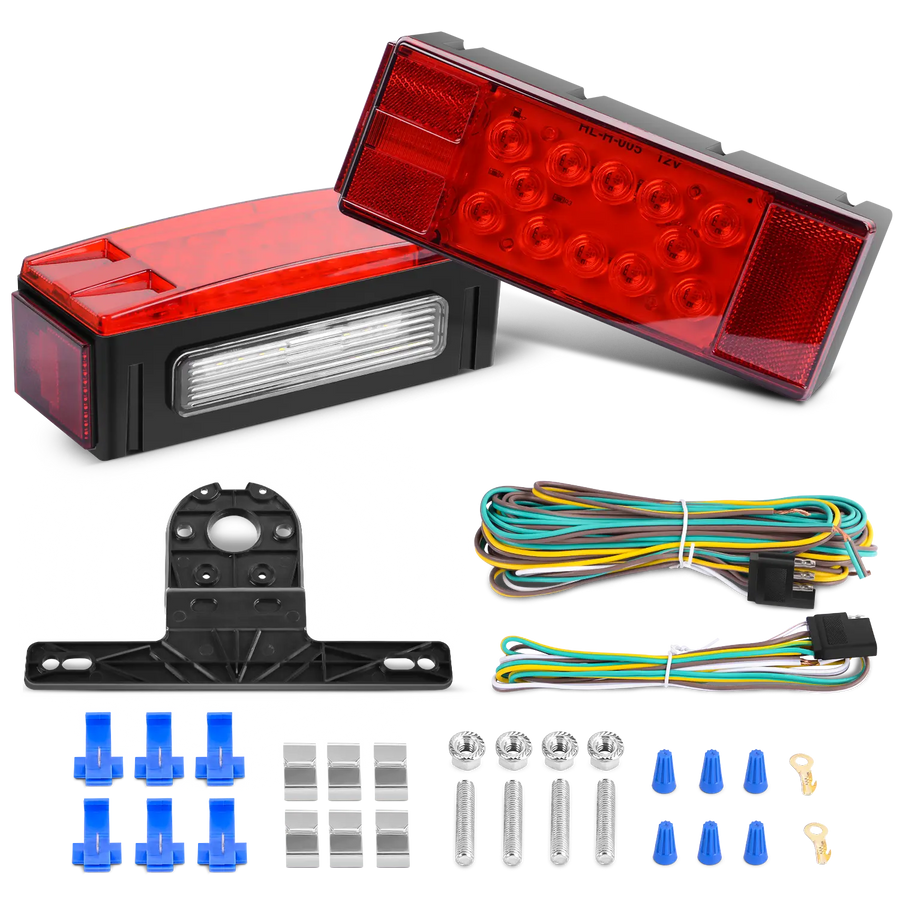 Nilight Submersible Low Profile Rectangular LED Trailer Light Kit (Pair)