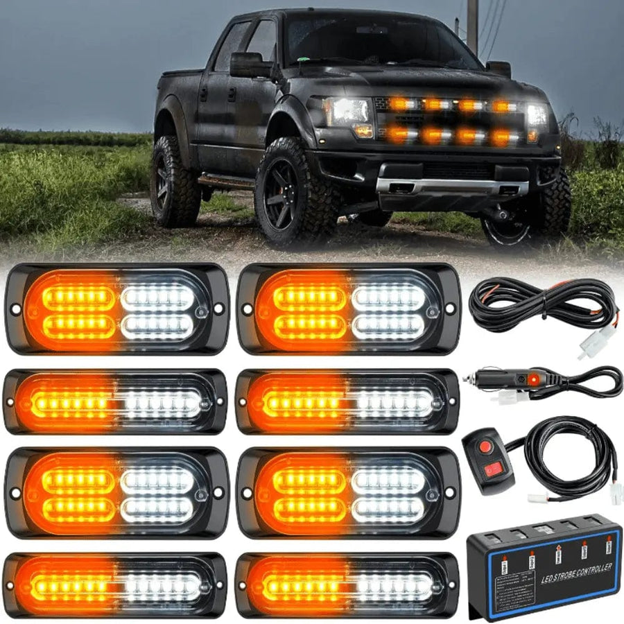 Nilight Surface Mount Led Strobe Light Kit (8 Pcs)