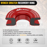 Nilight Synthetic Soft Shackle 1/2 Inch x 24 Inch & Recovery Ring Kit - 56,000 LBS Shackle Breaking Strength with 46,000 LBS MBS Snatch Pulley for 4x4 Truck SUV ATV UTV Off-Road Vehicle Extraction (Red), view 4
