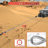 Nilight Synthetic Winch Rope Extension 3/8 Inch x 50 Feet 25,000 Lbs ATV Winch Extension Cable Replacement Tow Ropes Line for Off Road Vehicle Polaris ATV UTV Truck SUV Jeep, Grey, view 3