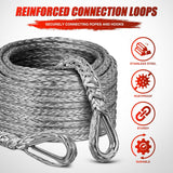 Nilight Synthetic Winch Rope Extension 3/8 Inch x 50 Feet 25,000 Lbs ATV Winch Extension Cable Replacement Tow Ropes Line for Off Road Vehicle Polaris ATV UTV Truck SUV Jeep, Grey, view 5