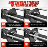 Nilight Synthetic Winch Rope Kit, 1/4 Inch x 50 Feet Winch Line Cable for ATV UTV Offroad, 10000 lbs Gray Winch Cable Ropes with Winch Fairlead+ Forged 35000lb Winch Hook+ Rubber Stopper Safety Strap, view 5