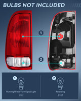 Nilight Tail light + 3rd Third Brake Light Assembly Compatible with 1999 2000 2001 2002 2003 2004 2005 2006 2007 F250 F350 F450 F550 Super Duty Red Taillight with High Mount Brake Rear Cargo Lamp, view 5