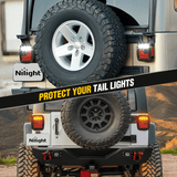 Nilight Tail Light Covers, 2PCS Black Rear Brake Light Guards Protector Exterior Accessories for 1987-2006 Wrangler TJ YJ, view 4