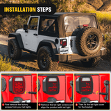 Nilight Tail Light Covers, 2PCS Black Rear Brake Light Guards Protector Exterior Accessories for 1987-2006 Wrangler TJ YJ, view 5