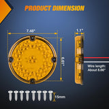 Nilight Tail Lights 2PCS 7Inch Round 47LED Amber Reflex Lens | IP67 Waterproof Marker Clearance Turn Signal Running Taillights for Trailer Truck Pickup Camper RV Bus, view 2