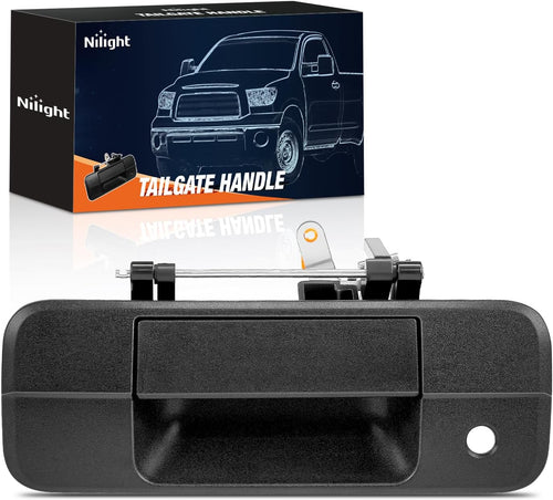 Nilight Tailgate Handle Compatible with 2007 08 09 10 11 12 2013 Toyota Tundra Outside Liftgate Latch Tail Gate Car Door Handles with Key Lock Hole Assembly Replaces OEM# 81213, TO1915113, 69090-0C040