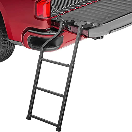 Nilight Tailgate Ladder For Pickup with Aluminum Step Grip Plate
