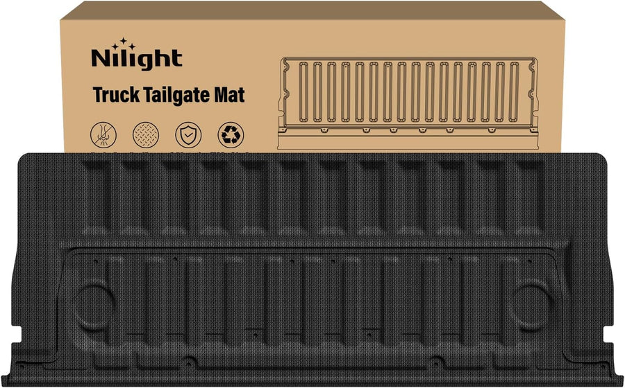Nilight Tailgate Mat for Ford Ranger 2024 2025 2026 All Weather TPE Anti-Slip Custom Fit Truck Tailgate Protector Liner Cover