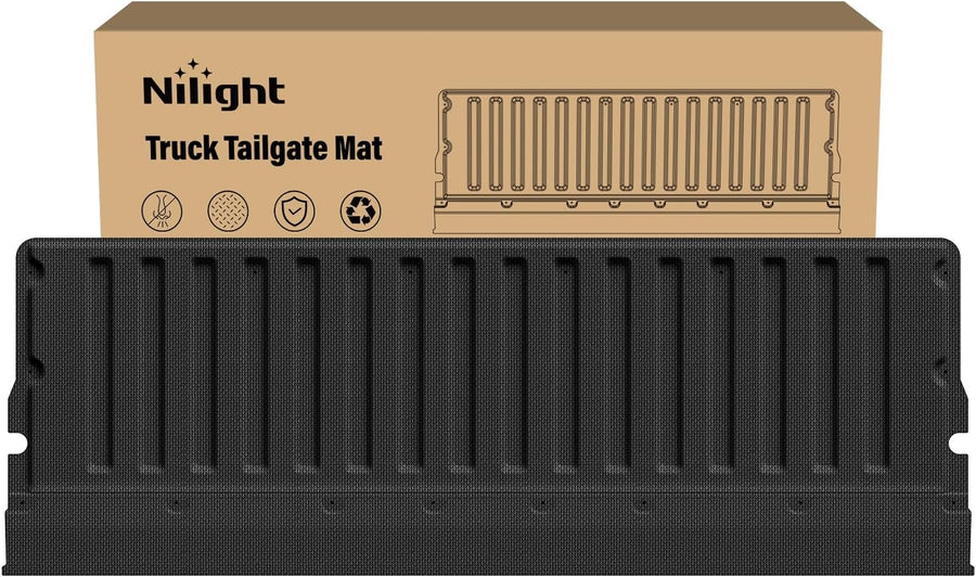 Nilight Tailgate Mat for Toyota Tacoma 2005-2023 2nd 3rd Gen All Weather TPE Anti-Slip Custom Fit Truck Tailgate Protector Cover Liner