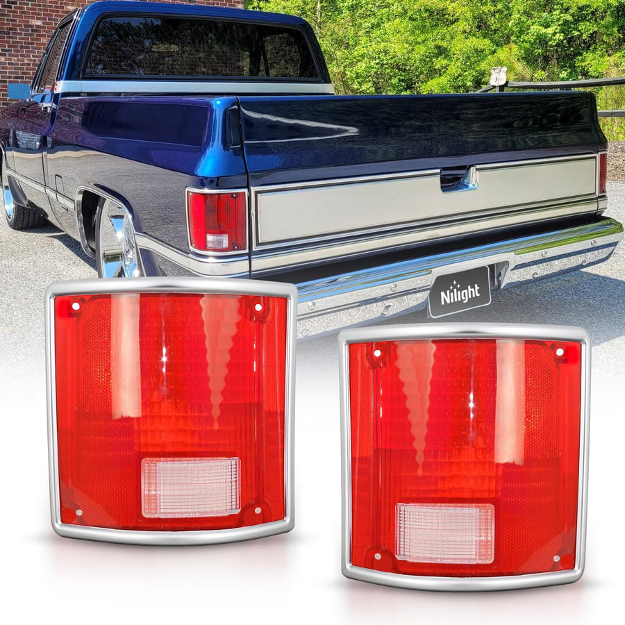 Nilight Taillight Assembly Compatible with 1973 73 74 75 76 77 78 79 1980 81 82 83 84 85 85 86 87 88 89 1990 1991 Chevy C10 GMC C/K Suburban Blazer Jimmy Tail Lights Rear Driver and Passenger Side