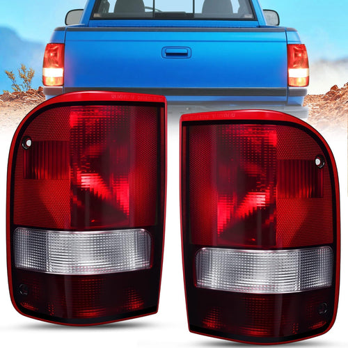 Nilight Taillight Assembly Compatible with 1993 1994 1995 1996 1997 Ford Ranger Dark Red Tail Light OE Style Rear Lamp Replacement Driver and Passenger Side