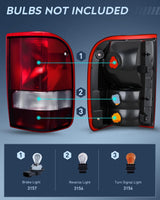 Nilight Taillight Assembly Compatible with 1993 1994 1995 1996 1997 Ford Ranger Dark Red Tail Light OE Style Rear Lamp Replacement Driver and Passenger Side, view 3