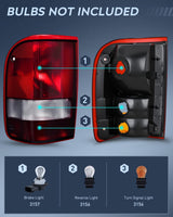 Nilight Taillight Assembly Compatible with 1993 1994 1995 1996 1997 Ford Ranger Dark Red Tail Light OE Style Rear Lamp Replacement Driver Side, view 3