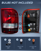 Nilight Taillight Assembly Compatible with 1993 1994 1995 1996 1997 Ford Ranger Dark Red Tail Light OE Style Rear Lamp Replacement Passenger Side, view 3