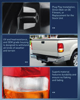 Nilight Taillight Assembly Compatible with 1993 1994 1995 1996 1997 Ford Ranger Red Clear Tail Light OE Style Rear Lamp Replacement Driver and Passenger Side, view 6