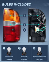 Nilight Taillight Assembly Compatible with 1995 1996 1997 1998 1999 2000 Toyota Tacoma Rear Tail Light Lamp Replacement OE Style Passenger Side, view 3