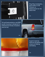 Nilight Taillight Assembly Compatible with 1999 2000 2001 2002 Chevy Silverado 1999 2000 2001 2002 2003 2004 2005 2006 GMC Sierra Tail Rear Light Fleetside OE Style Driver Side Red Border, view 6