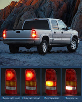 Nilight Taillight Assembly Compatible with 1999 2000 2001 2002 Chevy Silverado 1999 2000 2001 2002 2003 2004 2005 2006 GMC Sierra Tail Rear Light Fleetside OE Style Passenger Side Red Border, view 4