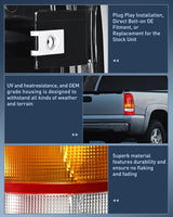 Nilight Taillight Assembly Compatible with 1999 2000 2001 2002 Chevy Silverado 1999 2000 2001 2002 2003 2004 2005 2006 GMC Sierra Tail Rear Light Fleetside OE Style Passenger Side Red Border, view 6