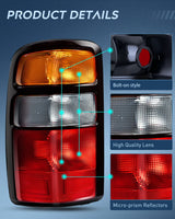 Nilight Taillight Assembly Compatible with 2000 2001 2002 2003 2004 2005 2006 Chevy Tahoe Suburban GMC Yukon Tail Light OE Style Rear Lamp Replacement Driver and Passenger Side, view 4
