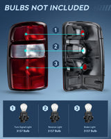 Nilight Taillight Assembly Compatible with 2000 2001 2002 2003 2004 2005 2006 Chevy Tahoe Suburban GMC Yukon Tail Light OE Style Rear Lamp Replacement Driver and Passenger Side, view 3