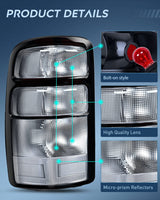 Nilight Taillight Assembly Compatible with 2000 2001 2002 2003 2004 2005 2006 Chevy Tahoe Suburban GMC Yukon Tail Light OE Style Rear Lamp Replacement Driver and Passenger Side, view 4