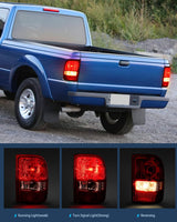 Nilight Taillight Assembly Compatible with 2001 2002 2003 2004 2005 2006 2007 2008 2009 2010 2011 Ford Ranger without STX Model Rear Lamp OE Style Driver and Passenger Side Dark Red Lens, view 3