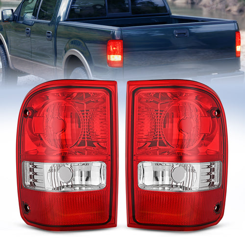 Nilight Taillight Assembly Compatible with 2001 2002 2003 2004 2005 2006 2007 2008 2009 2010 2011 Ford Ranger without STX Model Rear Lamp OE Style Driver and Passenger Side Red Lens