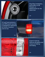 Nilight Taillight Assembly Compatible with 2001 2002 2003 2004 2005 2006 2007 2008 2009 2010 2011 Ford Ranger without STX Model Rear Lamp OE Style Driver and Passenger Side Red Lens, view 5