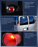 Nilight Taillight Assembly Compatible with 2003 2004 2005 2006 2007 2008 2009 2010 2011 2012 2013 2014 Chevy Express GMC Savana 1500 2003-2023 Chevrolet Express GMC Savana 2500 3500 Rear Tail Light, view 6