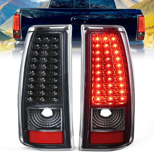 Nilight Taillight Assembly Compatible with 2003 2004 2005 2006 Chevy Silverado 1500 1500HD 2500 2500HD 3500 2007 Chevrolet Classic Incandescent Type Upgrade LED Tail Lights Rear Brake Lamps