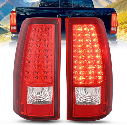 Nilight Taillight Assembly Compatible with 2003 2004 2005 2006 Chevy Silverado 1500 1500HD 2500 2500HD 3500 2007 Chevrolet Classic Incandescent Type Upgrade LED Tail Lights Rear Brake Lamps