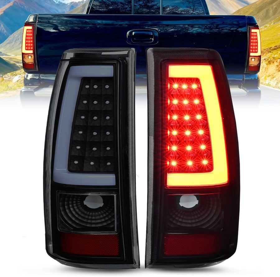 Nilight Taillight Assembly Compatible with 2003 2004 2005 2006 Chevy Silverado 1500 1500HD 2500 2500HD 3500 2007 Chevrolet Classic Incandescent Type Upgrade LED Tube Tail Lights Rear Brake Lamps