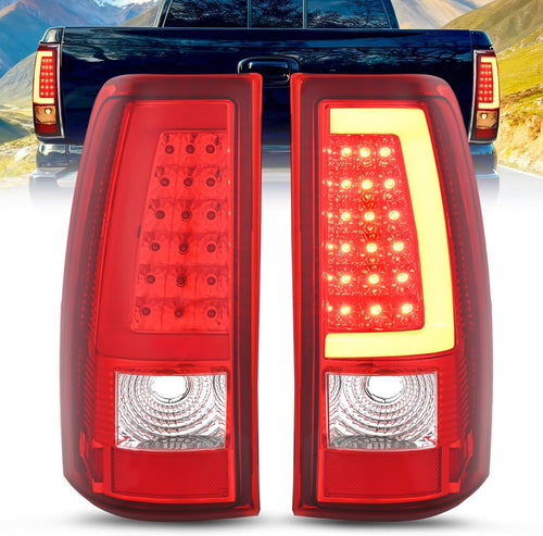 Nilight Taillight Assembly Compatible with 2003 2004 2005 2006 Chevy Silverado 1500 1500HD 2500 2500HD 3500 2007 Chevrolet Classic Incandescent Type Upgrade LED Tube Tail Lights Rear Brake Lamps