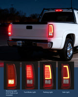 Nilight Taillight Assembly Compatible with 2003 2004 2005 2006 Chevy Silverado 1500 1500HD 2500 2500HD 3500 2007 Chevrolet Classic Incandescent Type Upgrade LED Tube Tail Lights Rear Brake Lamps, view 4