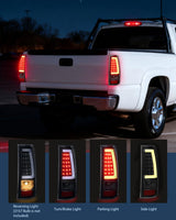 Nilight Taillight Assembly Compatible with 2003 2004 2005 2006 Chevy Silverado 1500 1500HD 2500 2500HD 3500 2007 Chevrolet Classic Incandescent Type Upgrade LED Tube Tail Lights Rear Brake Lamps, view 4