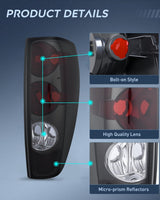 Nilight Taillight Assembly Compatible with 2004 2005 2006 2007 2008 2009 2010 2011 2012 Chevy Colorado GMC Canyon 2006-2008 Isuzu Tail Light Rear Lamp OE Style Passenger Side Smoke Red Lens, view 4